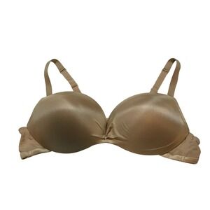 Cacique Max Swell Plunge Bra Tan Beige Wireless Padded Size 46C Plus Lane Bryant
